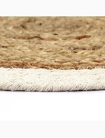 Set de 6 dessous de table en jute et coton tressés ronds - vidaxl