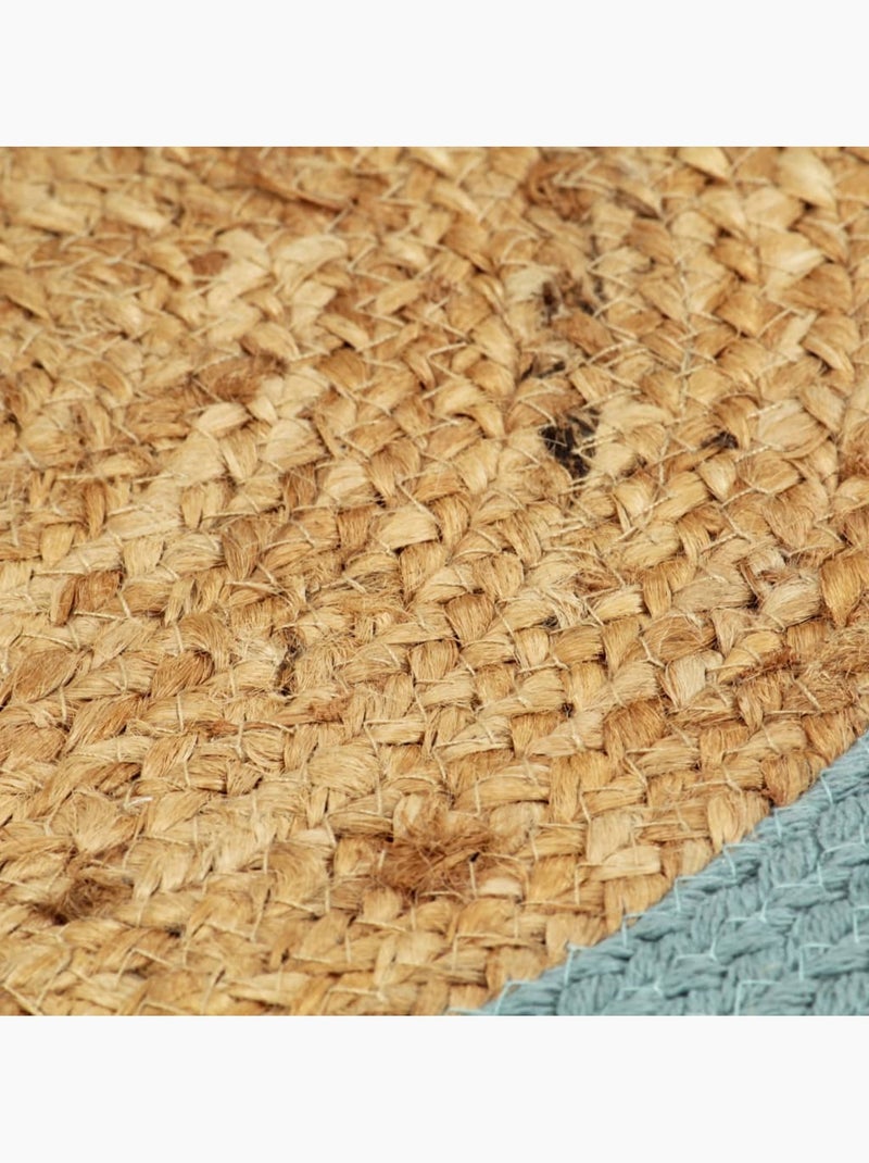 Set de 6 dessous de table en jute et coton tressés ronds - vidaxl Beige/Vert - Kiabi