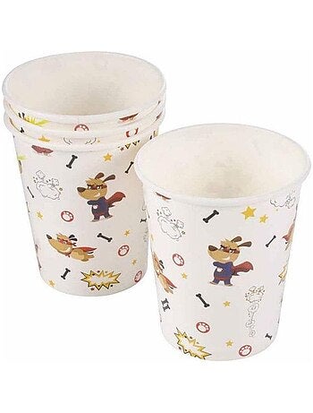 Set de 6 gobelets en carton super chien