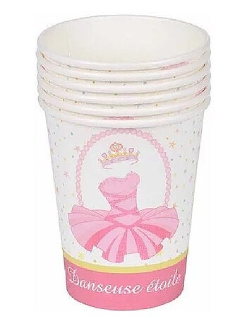 Set de 6 gobelets en papier Danseuse etoile