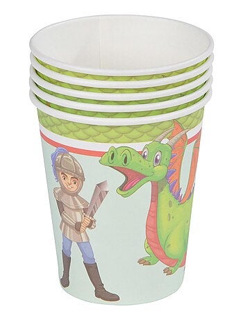 Set de 6 gobelets en papier dragon