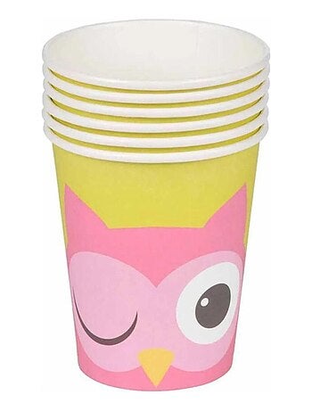 Set de 6 gobelets en papier jolie chouette