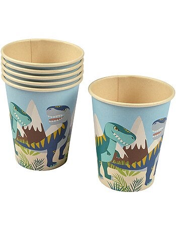Set de 6 gobelets en pulpe de bambou happy dino