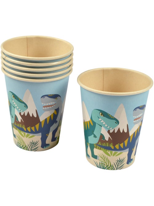Set de 6 gobelets en pulpe de bambou happy dino - Kiabi Set de 6 gobelets en pulpe de bambou happy dino - Kiabi