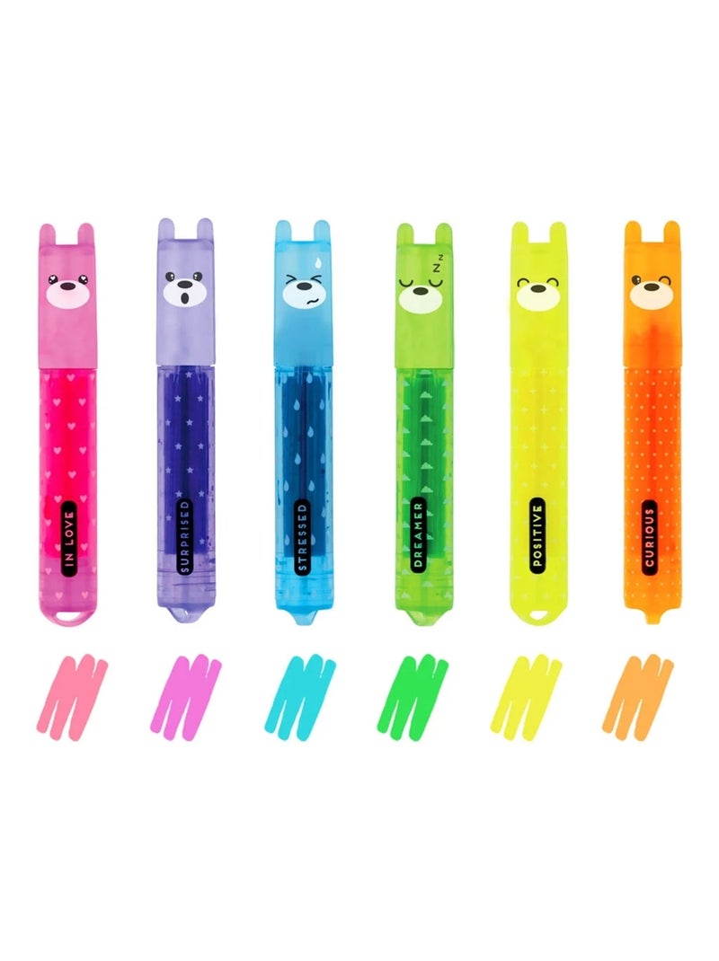 Set de 6 mini surligneurs - Teddy's Mood Multicolore - Kiabi