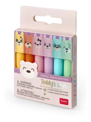 Set de 6 Mini Surligneurs - Teddy's Style