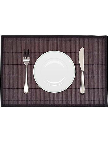 Set de 6 sous-plats rectangulaires en bambou - vidaxl