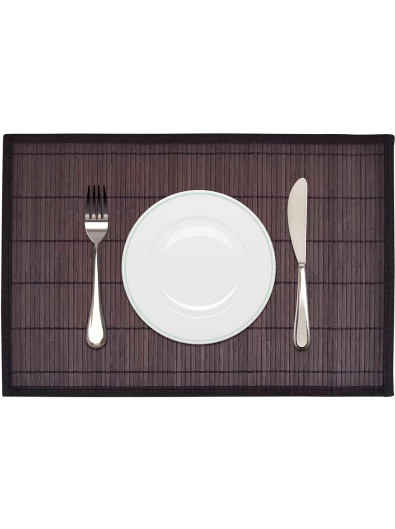 Set de 6 sous-plats rectangulaires en bambou - vidaxl Marron foncé - Kiabi