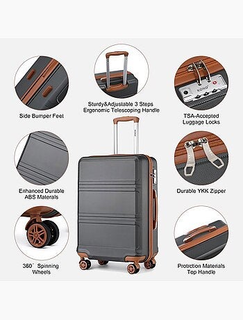 Set de 6 valises - 20/24/28 cm abs serrure tsa - kono