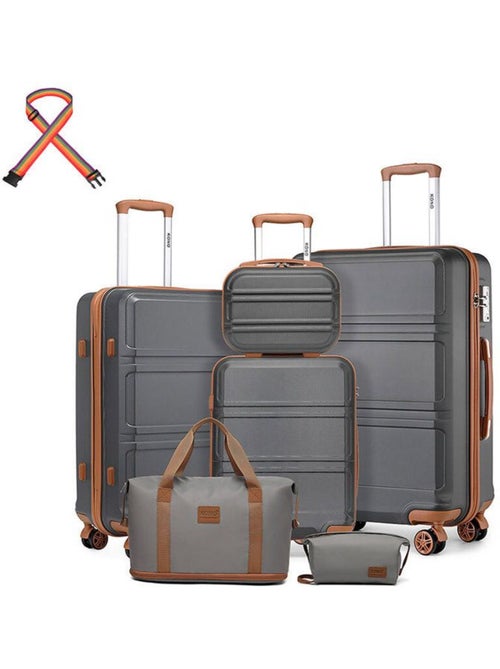 Set de 6 valises - 24/51/65/75 cm, rigide, serrure tsa - kono - Kiabi Set de 6 valises - 24/51/65/75 cm, rigide, serrure tsa - kono - Kiabi