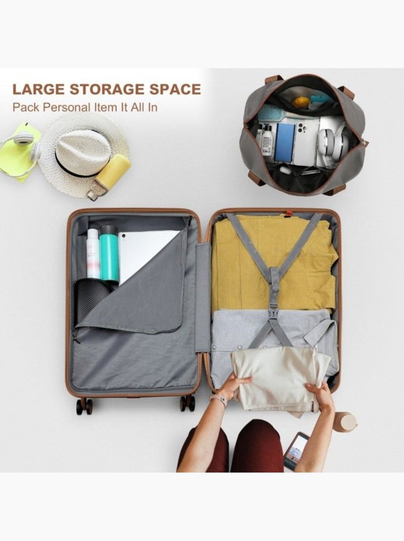 Set de 6 valises - 24/51/65/75 cm, rigide, serrure tsa - kono Gris - Kiabi