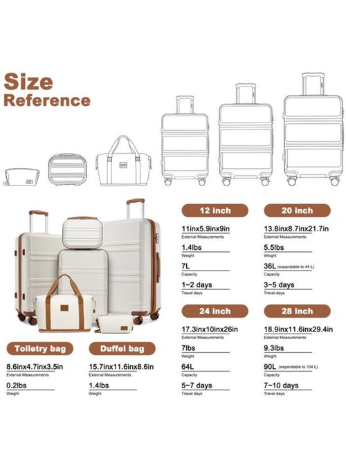 Set de 6 valises - 28/51.5/65/75 cm - kono - Kiabi