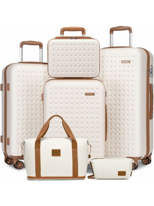 Set de 6 valises - 31/55/65/75 cm, rigide abs + pc, 4 roues 360°, serrure tsa - kono - Kiabi Set de 6 valises - 31/55/65/75 cm, rigide abs + pc, 4 roues 360°, serrure tsa - kono - Kiabi