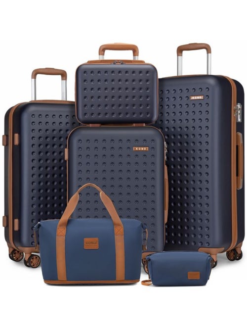 Set de 6 valises - 31/55/65/75 cm, rigide abs + pc, 4 roues 360°, serrure tsa - kono - Kiabi Set de 6 valises - 31/55/65/75 cm, rigide abs + pc, 4 roues 360°, serrure tsa - kono - Kiabi