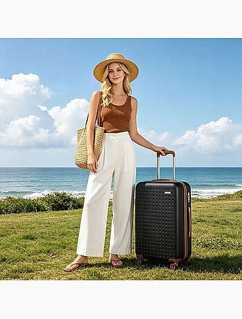 Set de 6 valises - 31/55/65/75 cm, rigide abs + pc, 4 roues 360°, serrure tsa - kono