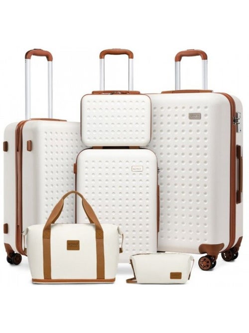 Set de 6 valises - 31/55/67/76 cm, rigide abs, 4 roues 360°, serrure tsa - kono - Kiabi Set de 6 valises - 31/55/67/76 cm, rigide abs, 4 roues 360°, serrure tsa - kono - Kiabi