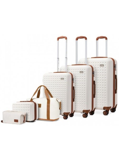 Set de 6 valises - 31/55/67/76 cm, rigide abs, 4 roues 360°, serrure tsa - kono - Kiabi Set de 6 valises - 31/55/67/76 cm, rigide abs, 4 roues 360°, serrure tsa - kono - Kiabi
