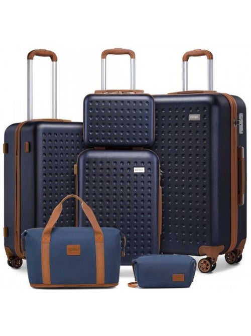 Set de 6 valises - 31/55/67/76 cm, rigide abs, 4 roues 360°, serrure tsa - kono - Kiabi Set de 6 valises - 31/55/67/76 cm, rigide abs, 4 roues 360°, serrure tsa - kono - Kiabi