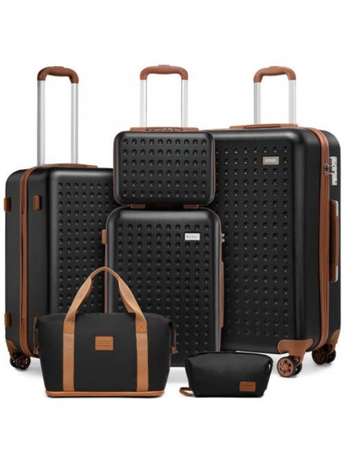 Set de 6 valises - 31/55/67/76 cm, rigide abs, 4 roues 360°, serrure tsa - kono - Kiabi Set de 6 valises - 31/55/67/76 cm, rigide abs, 4 roues 360°, serrure tsa - kono - Kiabi