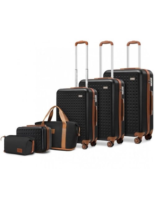 Set de 6 valises - 31/55/67/76 cm, rigide abs, 4 roues 360°, serrure tsa - kono - Kiabi Set de 6 valises - 31/55/67/76 cm, rigide abs, 4 roues 360°, serrure tsa - kono - Kiabi