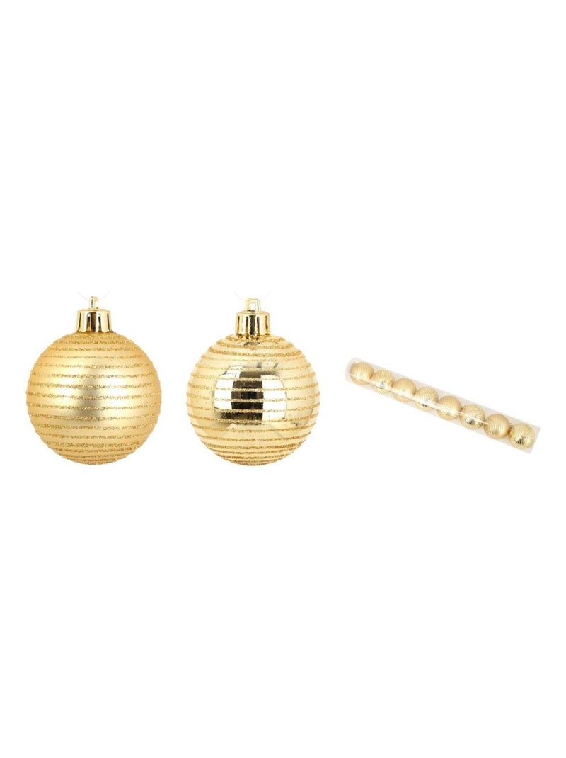 Set de 8 boules de noel decor raye argent Argent - Kiabi