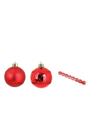 Set de 8 boules decor carreaux de noel