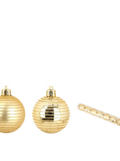 Set de 8 boules decor raye - Kiabi