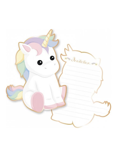 set de 8 invitation babylicorne - Kiabi