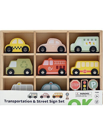 Set de 8 voitures en bois
