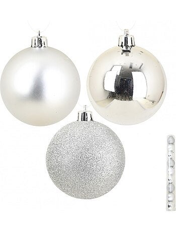 Set de 9 boules argent