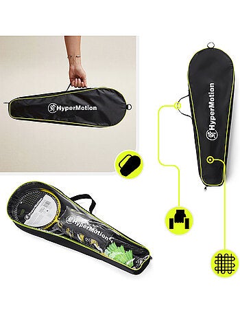 Set de badminton HyperMotion avec filet 6 m – 2 raquettes, 3 volants et sac de transport