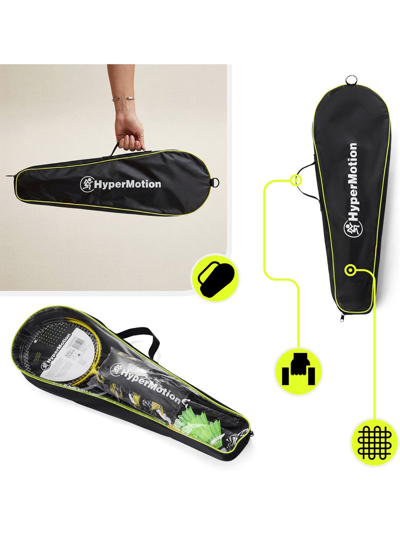 Set de badminton HyperMotion avec filet 6 m – 2 raquettes, 3 volants et sac de transport Jaune - Kiabi