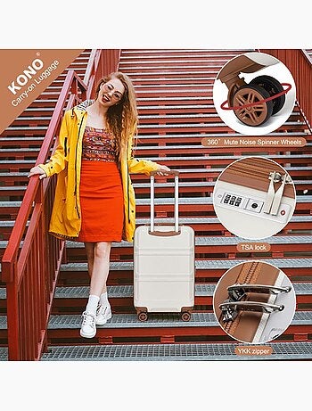 Set de bagages 6 pièces coque rigide serrure tsa - kono