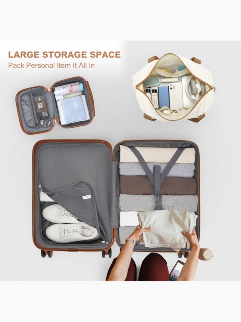 Set de bagages 6 pièces coque rigide serrure tsa - kono Blanc - Kiabi