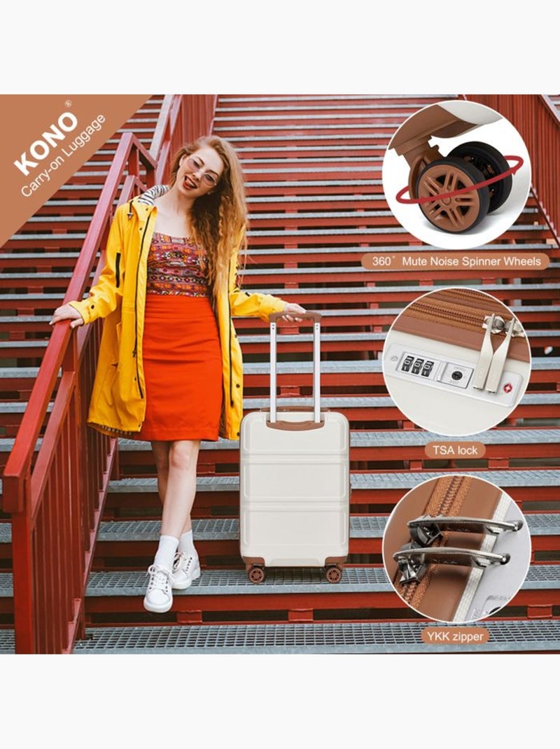 Set de bagages 6 pièces coque rigide serrure tsa - kono Blanc - Kiabi