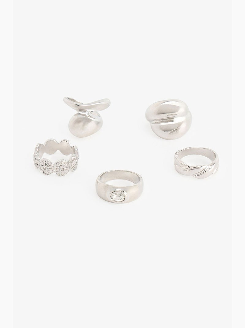 Set de bagues leila penti Argent - Kiabi