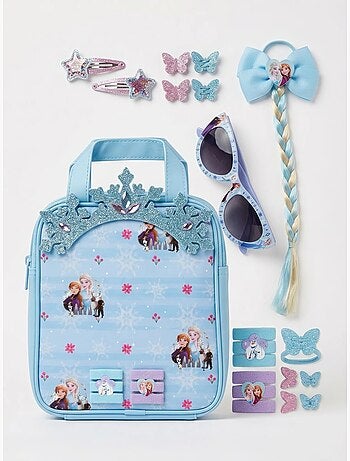 Set de beauté 12 accessoires cheveux avec pochette la reine des neiges disney