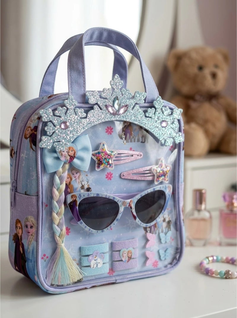 Set de beauté 12 accessoires cheveux avec pochette la reine des neiges disney Bleu - Kiabi