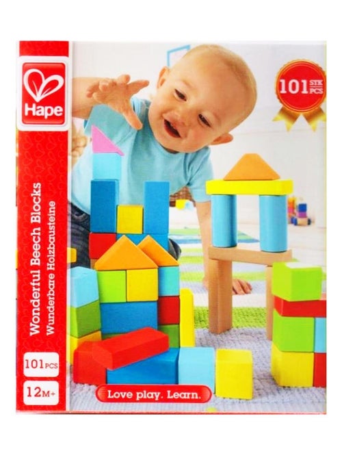 Set de blocs de bois colorés, 101 pièces. - Kiabi