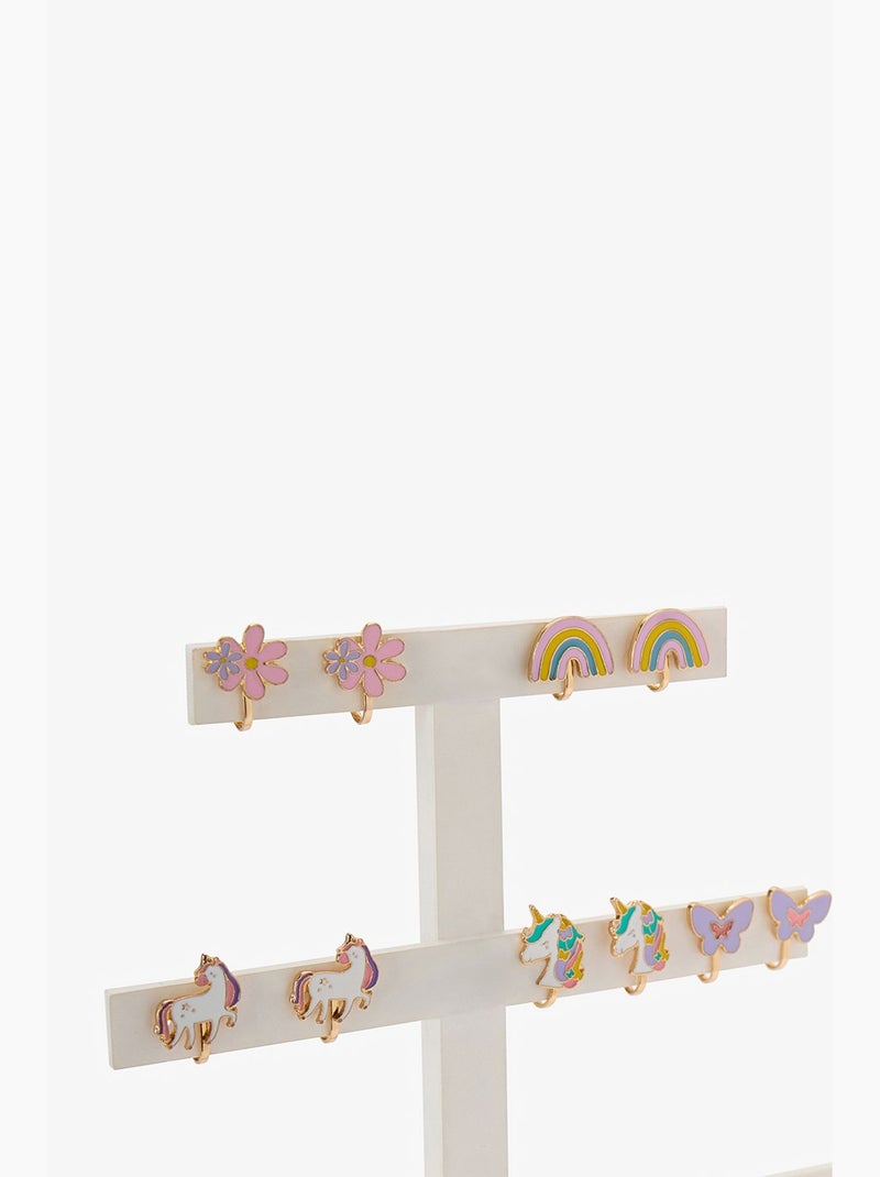 Set de boucles d'oreilles licorne pour fille penti Rose - Kiabi