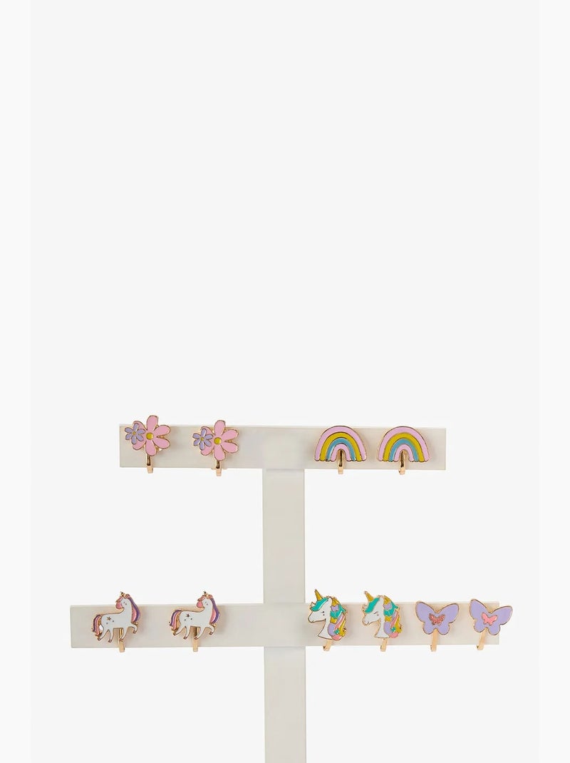 Set de boucles d'oreilles licorne pour fille penti Rose - Kiabi