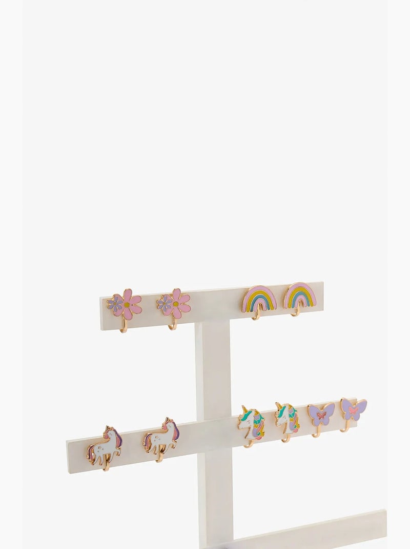 Set de boucles d'oreilles licorne pour fille penti Rose - Kiabi