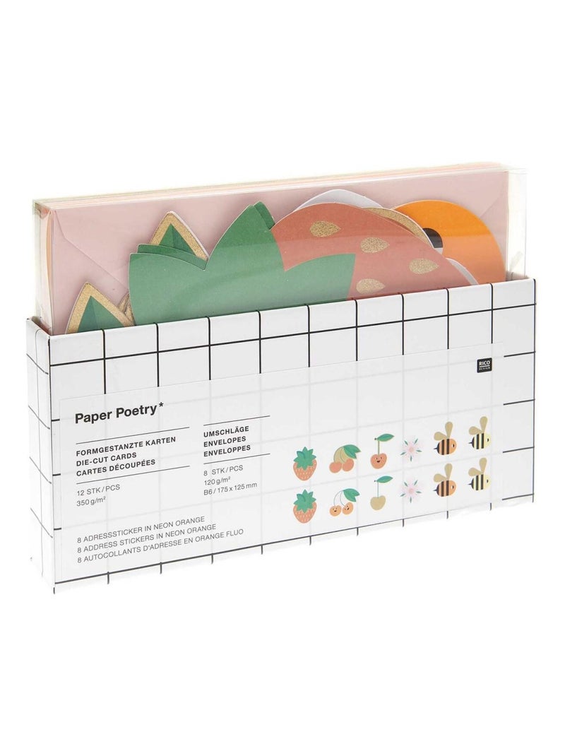 Set de cartes et enveloppes - Just bees Fruits et flowers N/A - Kiabi