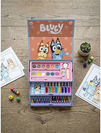 Set de coloriage avec mallette de transport bluey