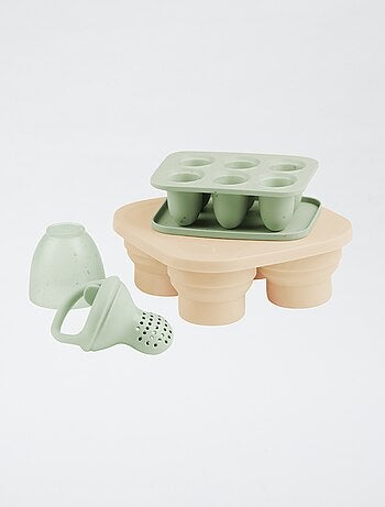 Set de contenants et grignoteuse en silicone