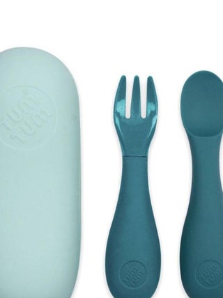 Set de couverts en silicone Bleu