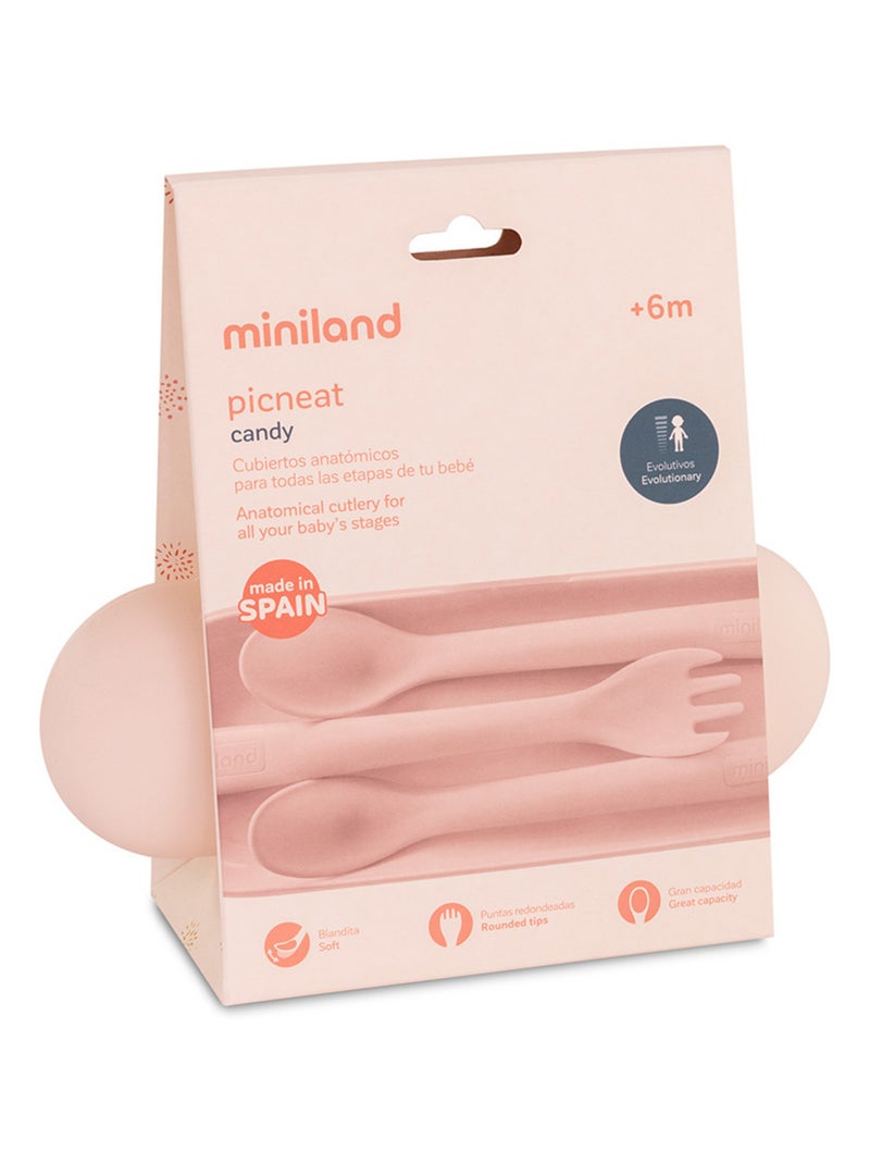 Set De Couverts Enfant Picneat Candy Miniland Rose - Kiabi