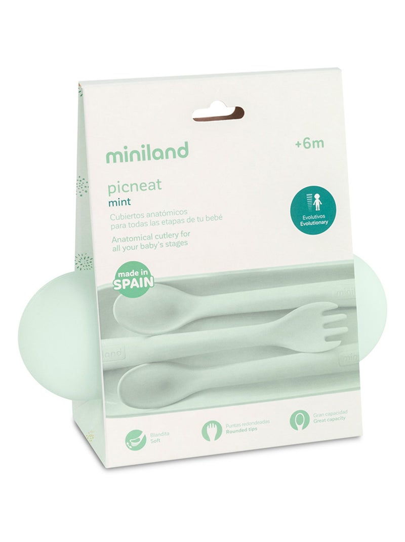Set De Couverts Enfant Picneat Mint Miniland Bleu - Kiabi