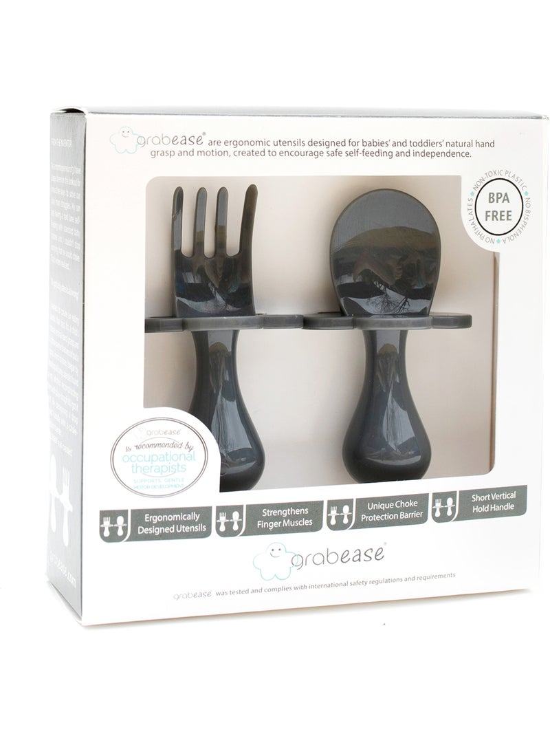 Set de couverts ergonomiques d'apprentissage Gris - Kiabi
