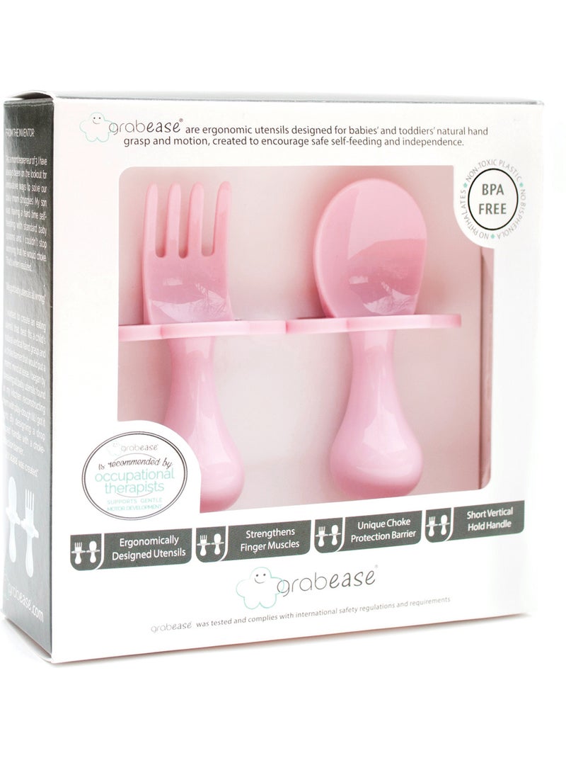Set de couverts ergonomiques d'apprentissage Rose - Kiabi